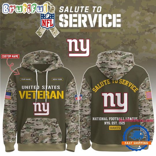Discover New York Football Team Giants Veteran Birthday 3D Hoodie