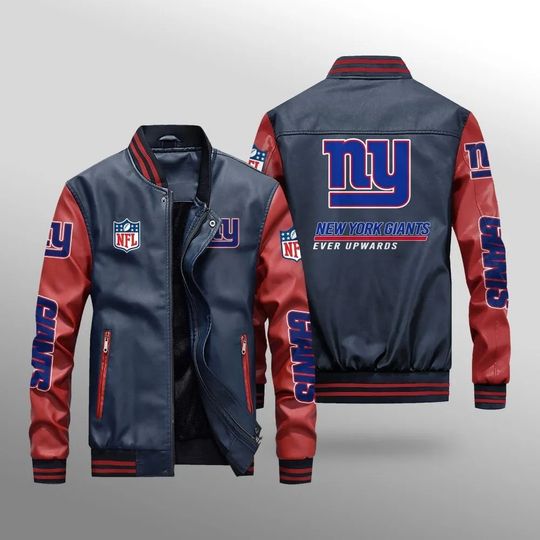 New York Giants Leather Varsity Jackets, Football Jacket