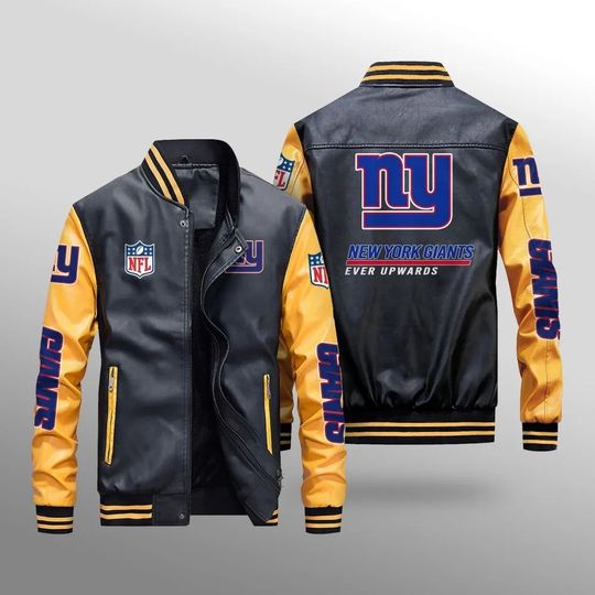 New York Giants Leather Varsity Jackets, Football Jacket