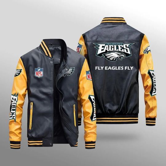 Philadelphia Eagles Leather Varsity Jackets, Football Jacket