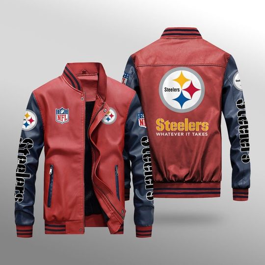 Pittsburgh Steeler Leather Varsity Jackets, Football Jacket