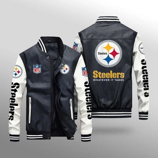 Pittsburgh Steeler Leather Varsity Jackets, Football Jacket
