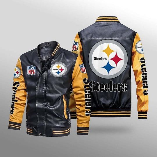 Pittsburgh Steeler Leather Varsity Jackets