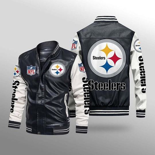 Pittsburgh Steeler Leather Varsity Jackets