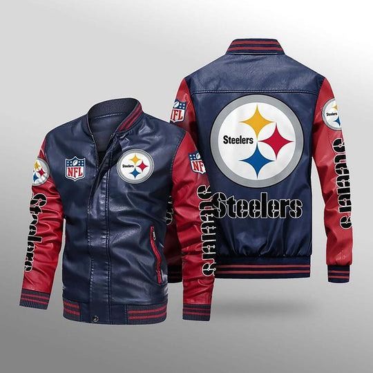 Pittsburgh Steeler Leather Varsity Jackets