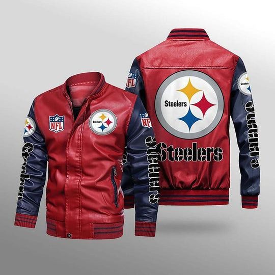 Pittsburgh Steeler Leather Varsity Jackets