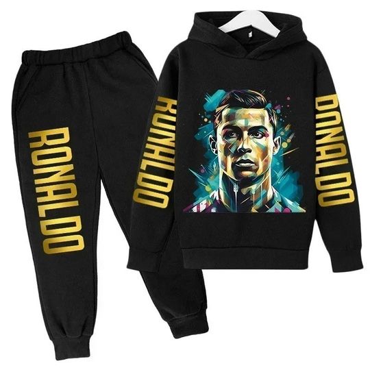 Ronaldo Kids Hoodie Joggers Tracksuit Football Birthday Gift CR7