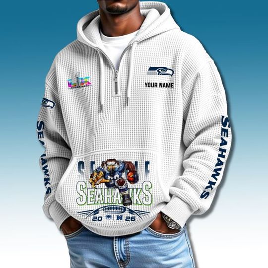 Seahawks NFC Champions SBLX Waffle Quarter Zip Hoodie