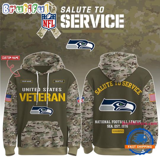 Seattle Football Team Seahawks Veteran Birthday 3D Hoodie