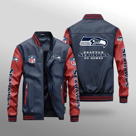 Seattle Seahawks Leather Varsity Jackets, Football Jacket