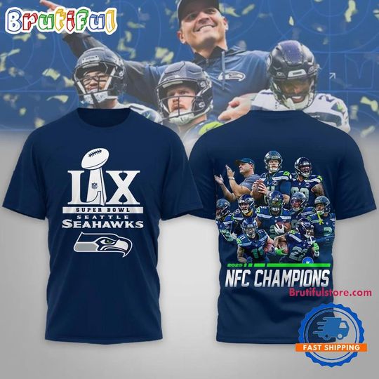 Discover Seattle Seahawks Super Bowl LX NFC Champion Team Player 3D Shirt