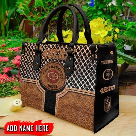 San Francisco 49ers Personalized Leather Hand Bag