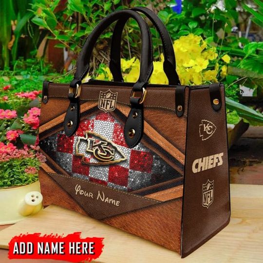 Kansas City Chiefs Personalized Leather Hand Bag