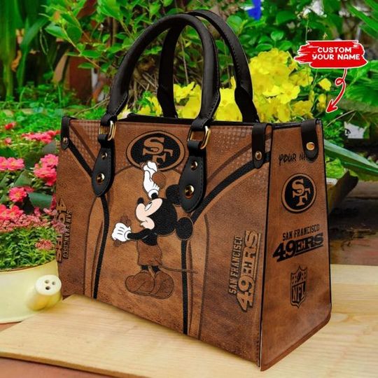 San Francisco 49ers Personalized Leather Hand Bag