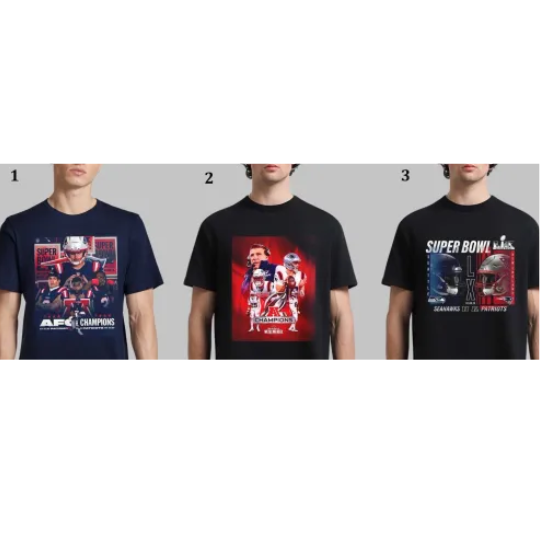 Discover New England Patriots vs Seattle Seahawks Super Bowl LX 2025 T-Shirt