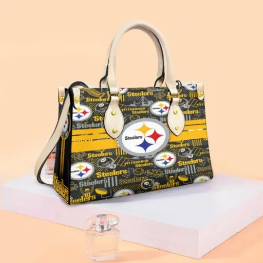 Discover Pittsburgh Steeler Leather Hand Bag