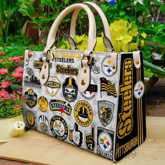 Discover Pittsburgh Steeler Leather Hand Bag