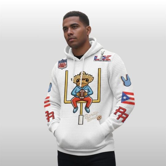 2026 Bad Bunny Benito Bowl Puerto Rico Waffle Hoodie