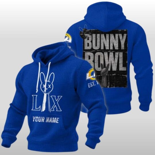 2026 LA Rams Bad Bunny Bowl LX Waffle Hoodie