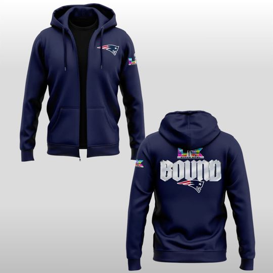 New England Patriots 2026 Super Bowl Bound Zip Hoodie