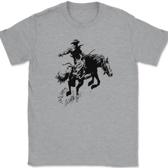 Discover Cowboy Riding A Horse T-Shirt Up Cowgirl Graphic Country Hat Boots Tee