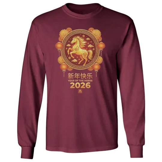 Discover Year Of The Horse 2026 - Chinese New Year Long Sleeve T-Shirt