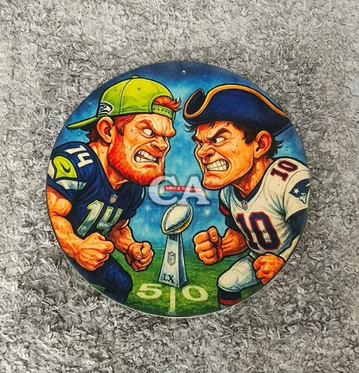 Discover Super Bowl 60 LX Party Pin Bottons New England Patriots Seattle Seahawks