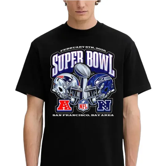 Discover New England Patriots vs Seattle Seahawks T-shirt February 8, 2026