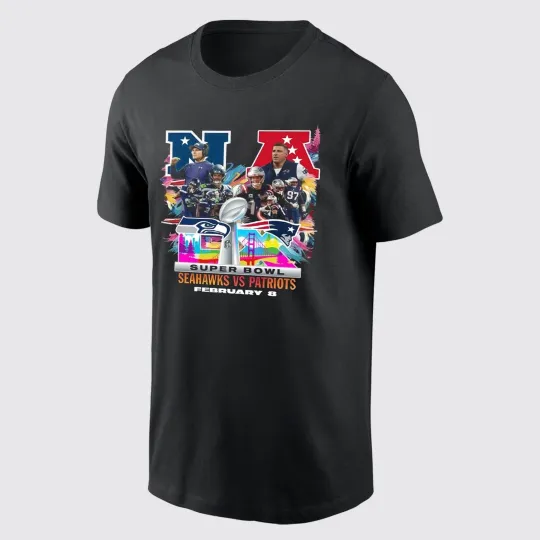Discover 2026 Patriots vs Seahawks Super Bowl LX TShirt