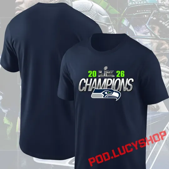 Discover Seattle Seahawks 2026 Super Bowl LX Champions T-Shirt, The Hawks Champions Tee
