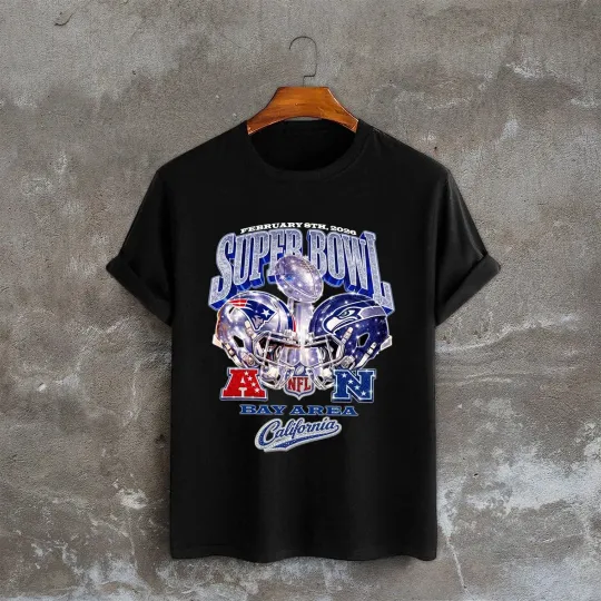 Discover 2026 Patriots vs Seahawks Super Bowl LX T-Shirt New England vs Seattle Football