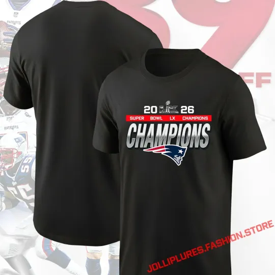 Discover England Patriots 2026 Super Bowl LX Champions T-Shirt, Multi Colors