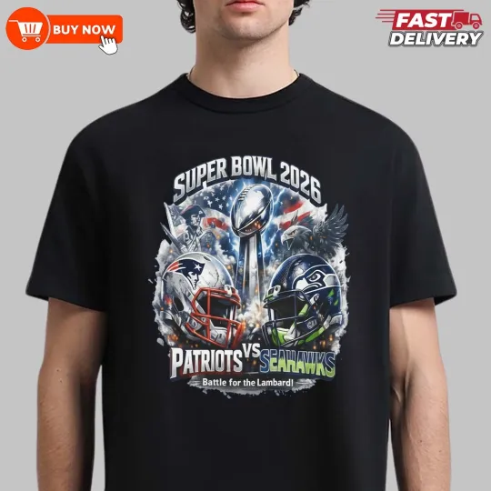 Discover 2026 Patriots vs Seahawks Super Bowl Shirt Patriots Seattle TShirt, Gift for Fan
