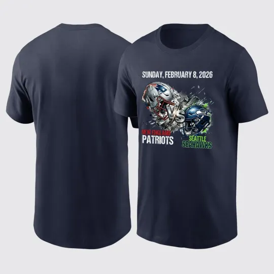 2026 Patriots vs Seahawks Super Bowl Shirt New England vs Seattle Football Tee