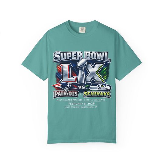 Discover Super Bowl Seattle vs New England T-Shirt Garment-Dyed Tee