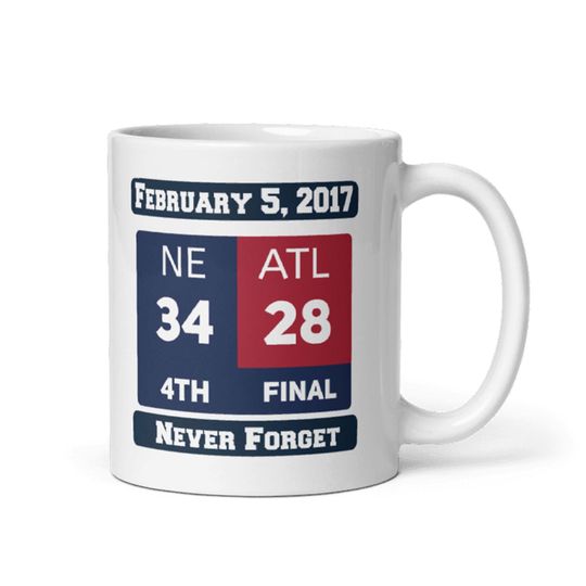 New England Patriots vs Atlanta Falcons Super Bowl Football Coffee Mug