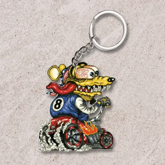 Discover Funny Rat Fink Acrylic Keychain