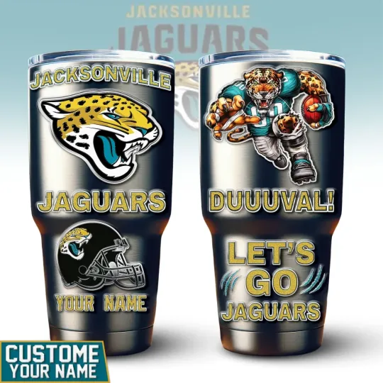 Discover Jacksonville Football Team Jaguarss  30oz Tumbler With Straw Vacuum Insulated