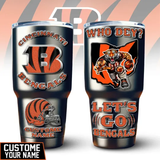 Discover Cincinnati Football Team Bengalss  30oz Tumbler With Straw Vacuum Insulated