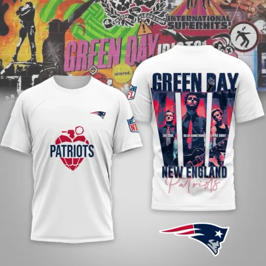 New England Patriots football Green Day, Super Bowl 2026 Special Edition T-Shirt