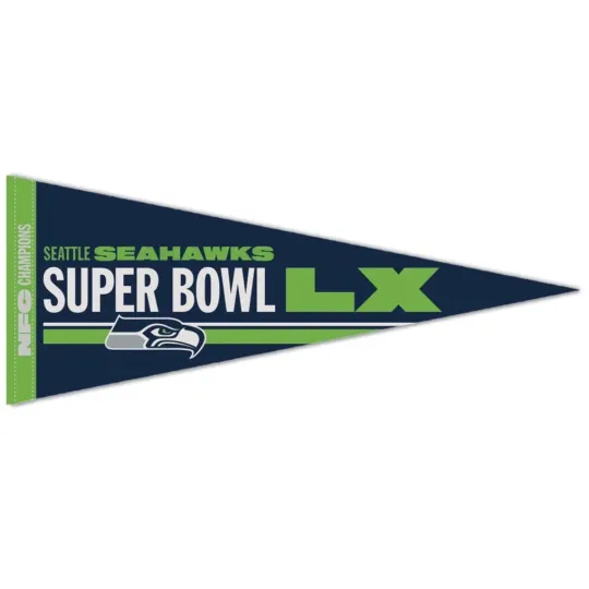 Discover 2025 NFC Football Champions Seattle Seahawks Pennant Super Bowl LX 2026