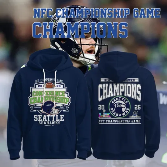 Seattle Seahawks NFC Champions 2026 Super Bowl LX Double Sided Hoodie