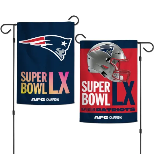 2025 AFC Football New England Patriots Garden Flag for Super Bowl 60 Landscape 2026