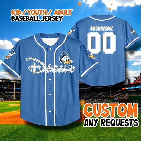 Discover Custom Daisy Baseball Jersey, Personalized Name Number Jersey, Cartoon Character Shirt, Cute Team Outfit Kids Youth Adult