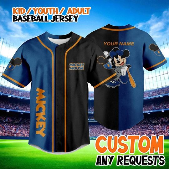 Discover Custom Mickey Mouse Baseball Jersey, Disney Jersey Shirt for Kids, Youth, Adult, Personalized Disney Family Outfit