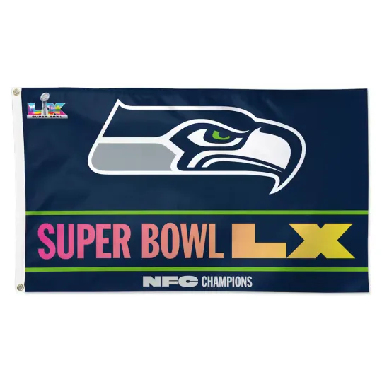 2025 NFC Football Seattle Seahawks House Flag Super Bowl 60 LX 2026