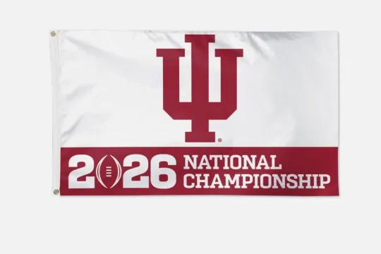 Discover 2025 2026 CFP National Championship Indiana Hoosiers House Flag Peach Bowl