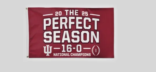 Discover 2025 2026 CFP NCAA Indiana Hoosiers National Champions House Flag