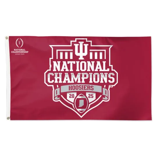 Discover 2025 2026 CFP NCAA Indiana Hoosiers National Champions House Flag