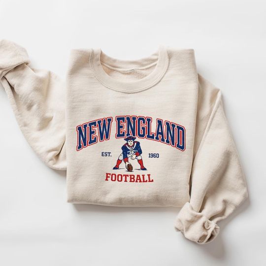 Discover Vintage Patriot Football Sweatshirt, Champion New England Mascot Crewneck
